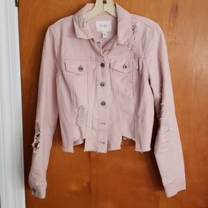 Distressed denim jacket